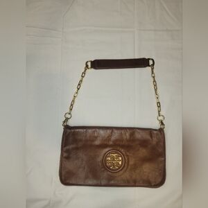 Tory Burch Brown Leather Reva Shoulder Bag/Clutch